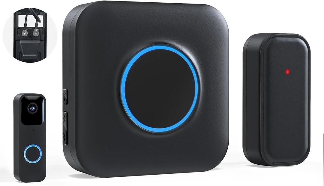 BITIWEND Wireless Doorbell Chime for Blink - Compatible with Blink Video Doorbell and Blink Video Doorbell (2nd Gen) with Wired Transmitter (1 Video Doorbell Extender 1 Receiver (Black)