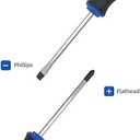 ROTATION 6PCS Magnetic Tip Screwdriver Set, 3 Phillips and 3 Flat, Professional Cushion Grip | 6-Piece Hand Tools Set