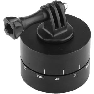 Rotating Tripod, Metal Clockwise Setting Direction Bearing Time Lapse Rotator, Black 360 60 Minutes Panning Rotating Tripod Time Lapse Stabilizer, 1/4 Screw for Smartphones Cameras