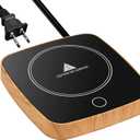 Coffee Mug Warmer Waterproof Smart Cup Warmer with 3 Temperature Setting for Warming & Heating Coffee, Beverage, Milk, Tea and Hot Chocolate (Wood Grain)