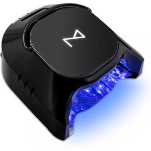 M - GlowPro Professional Hybrid 86W Wireless Rechargeable UV LED Nail Curing Lamp Cordless Nail Dryer for Gel Nails, Manicure, Pedicure (Black)