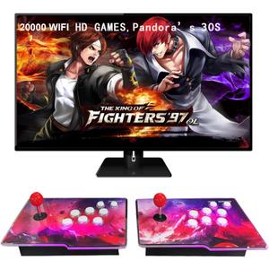 36800 Games in 1 Separate 3D WiFi Pandora's Box, Separate 2 in 1 Classic Arcade Game Console, 2 Joysticks, Support 3D, 1280x720 Full HD, Search/Save/Hide/Pause Game up to 4 Players