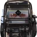 Sisipoet Clear Backpack for School, PVC Clear Bookbag Heavy Duty Transparent Backpack for Stadium Events See Through Bag
