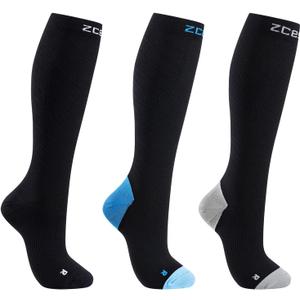 Men & Women's Compression Socks 20-30mmHg 3 Pairs for Nurses,Pregnancy,Travel,Running,Athletic,Cycling