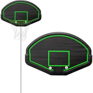 Basketball Backboard Replacement, 2 Holes Backboard for Basketball Hoop for 16ft Trampoline, 27.4in x 17.9inches Fan Shaped Back Board Replacement