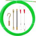 CKZYHHJ 37FT Fish Tape Wire Puller Including 5Adapters- Durable Cable Retraction Aid for Electrical Work (12M)