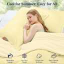 MUXHOMO Cooling Comforter Set King Size, Lightweight Summer Comforter for Hot Sleeper, Reversible Bedding with Icy Cooling Surface, Includes 1 Comforter (104"x90") and 2 Shams (20"x 36"), Cream Yellow