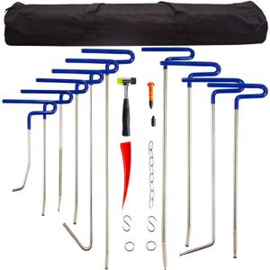 LadyRosian Dent Removal Rods Set Paintless Dent Repair Tools for Car Dent Remover Puller Hail Damage Repair Kit (B2-B11) (EXP 12/31/36)