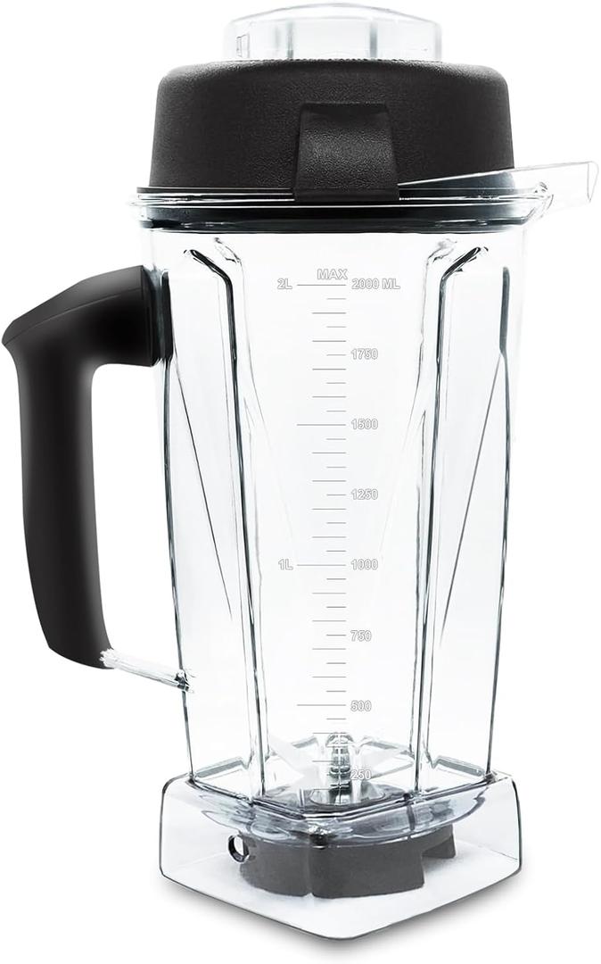 Blender Pitcher 64 oz. -60865, Clear, 5200 Replacement Container for 4500,5000,5300,6000,6300,6500,7500,200,300,500,750,780,VM0102,VM0103, etc.