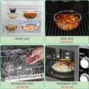 Set of 5 Stackable Space-Saving Nesting Glass Bowls with BPA Free Lids for Foodprep, Storage, Baking, Mixing & Cooking, Microwave Safe - Durable Inert Borosilicate Glass