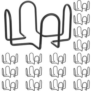 16 PCS Black Metal Coaster Holders Square, 4 Inch Iron Coaster Holders, Metal Drink Coasters Storage Holder Bulk, Rack Holder Round for Both Square or Round Coasters Sets