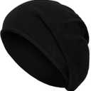 Knit Warm Beanies Hat for Women Knitting Skull Ladies Beanies Soft Ski Cap for Winter (Black)