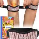 Knee Brace - 2Pack Adjustable Compression Brace with V-shaped Support Strip for Men Women Patella Band for Meniscus Injury Arthritis Pain Joint Support Strap for Workout, Pink