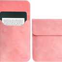 TiMOVO 6 Inch Sleeve for All E-Reader Book, 11th Generation 2024/2022, Protective Sleeve Cover Case with Pocket for Kobo Clara Colour Devices, Pink