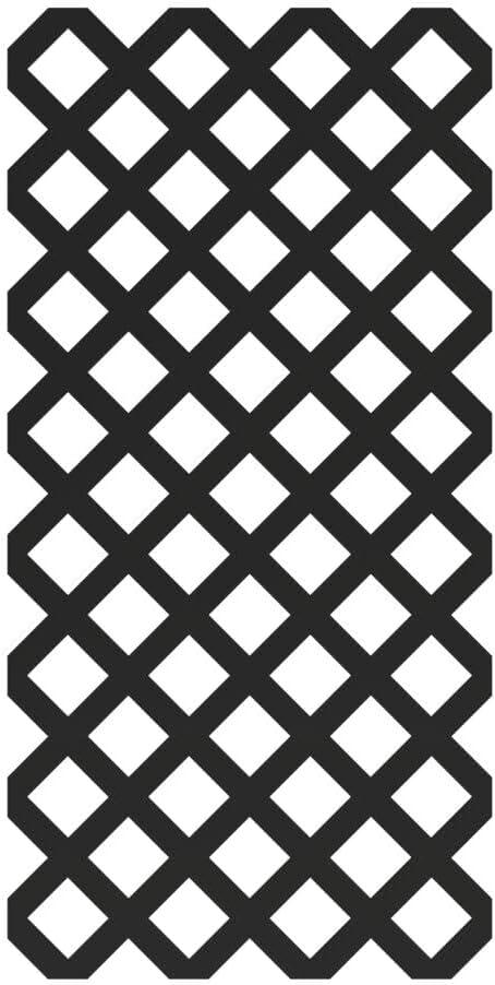 Barrette 2' H x 4' W Classic Black Lattice, 
Tolerant of extreme heat and cold
Available in a variety of colors
Grid opening: 2-7/8 in.