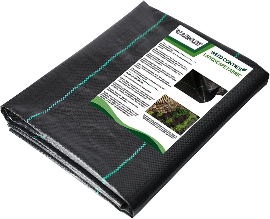WAENLIR 3.2oz Heavy Duty Weed Barrier Landscape Fabric, Sturdy Weed Blocker Cover, Outdoor Gardening Weed Control Mat 3ft x30ft WAENLIR 3.2oz Heavy Duty Weed Barrier Landscape Fabric, Sturdy Weed Blocker Cover, Outdoor Gardening Weed Control Mat 3ft x30ft