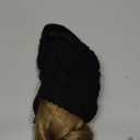 Qlenkay Beanie Hat with Long Wavy Curly Hair Extensions Black Knit Cap Attached 20inch Synthetic Wig Detachable Hairpiece Warm Pom for Women Winter Ginger Blonde Mix Bleach Blonde