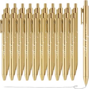Dispowreath 30pcs Thank You Pens Bulk Cute Multicolor Ballpoint Pen for Server Employee Appreciation Gifts for Social Worker Wedding Teacher Coworker Office Staff Team Nurse Baby Shower Party (Gold)