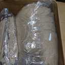 Litanika Oversized King Size Comforter Set with Sheets Oatmeal - 7 Pieces Bed in a Bag Oversized King Boho Tufted Complete Bedding Sets with Comforter, Sheets, Pillowcases & Shams