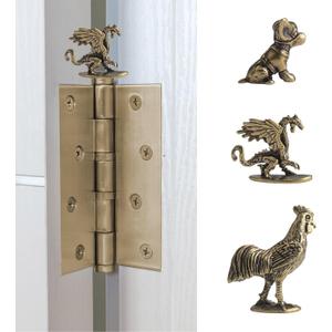 Hinge Head Home Decoration 3Pcs Magnetic Vintage Mini Animal Hinge Heads Decorative Topper Creative Bronzed Animal Hinge Head Magnets Ornaments