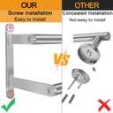 Double Towel Bar, 24Inch Towel Rack for Bathroom, Stainless Steel Double Bath Towel Bar, Wall Mounted Towel Holder, Double Towel Rod Towel Rail Hanger for Wall, Kitchen (Brush Nickel)