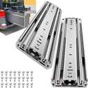 SLIDEWAY 500Lbs Heavy Duty Drawer Slides 1 Pair 16 18 20 22 26 30 40 Inch Full Extension Ball Bearing Sliding Rails Cabinet Runners Tracks Tool Box Glides (76mm Wide)-40"