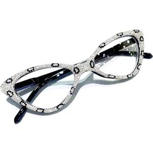 Cat Eye Crystal Rhinestone Reading Glasses for Women Sparkling Eyewear Frames Female Trendy bling Diamond Reader