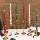 4 x 2 Pack Christmas Taper Candles, 10 Inch Unscented Candlesticks with Santa and Sleigh for Holiday Table Centerpiece, Fireplace Mantel, Advent Wreaths, Winter Weddings, Seasonal Home Decor