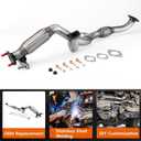 100% Stainless Steel Front Exhaust Pipe Y Pipe OEM Style Replacement + Gasket + Bolt Kit Compatible with Hyundai Santa Fe 2007-2009 2.7L/3.3L OE#28610-2B150 OE#28610-0W350 HS01F