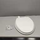 Mayfair Cassel Slow Close Toilet Seat, Easy Clean, Non Slip Premium Wood Seat, Easy Install, Made in USA, Elongated, White