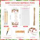 50 Sets Strawberry Baby Shower Ballpoint Pen Gifts Bulk for 50 Guest Wood Bamboo Pens Thank You Cards A Berry Sweet Baby Is On The Way Party Favors Decor