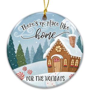 5 x Family Ornament 2025, Cozy Home Predent for Family, New Homeowners, Friends & Loved Ones - Theres No Place Like Home, White Elephant Gift Ornament, Housewarming Gift