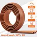 10 FT Floor Cord Cover, Cord Covers for Wires on Floor, Cord Protector, Floor Cable Cover, Hide Extension Cord Covers for Floor, Cable Cavity: 0.47" (W) x 0.29" (H) - Brown