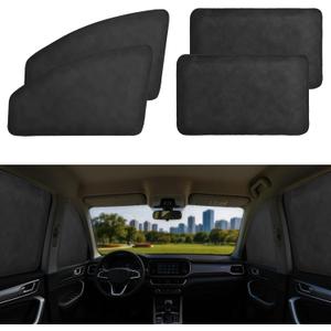 XCBYT Magnetic Car Window Shades 4PCS, 100% Blackout Privacy Curtains for Side Windows, Suede Car Window Covers for Camping, Baby Care, Breastfeeding & Road Trip Sleep