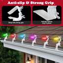 Lizemqqi 100 Pcs Christmas Gutter Clips, No Tools Needed 180 Rotating Heavy-Duty Light Clips for C7 C9 Mini String Lights, Outdoor Shingle Hooks for Xmas Halloween Decor (White)
