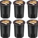 [6 Pack]CLOUDY BAY 9W Low Voltage Landscape Lights,LED Well Lights,Grated Top,12V-24V Waterproof Outdoor,2700K/3000K/3500K/4000K/5000K In Ground Lights for Fence Pathway Deck,Transformer Excluded (oil-rubbed Bronze | Grated Top)