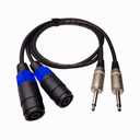 Speakon Wire to 1/4 Speaker Cable, Speakon to 1/4 Adapter, 3.3 Feet 12AWG TS Speakon Connector with Twist Lock (2-Packs)