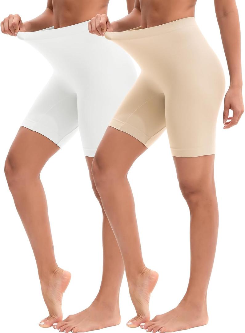 INNERSY Women's Slip Shorts for Under Dresses High Waisted Shorts 2-Pack (M)