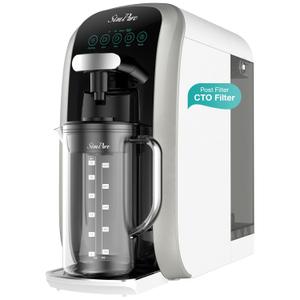 SimPure Y7T-BW-C Countertop Reverse Osmosis Water Filter, NSF/ANSI 58 Certified, 5 Stage RO Water Filtration System with Taste-Enhancing Glass Water Pitcher, Water Purifier for Home, No Installation