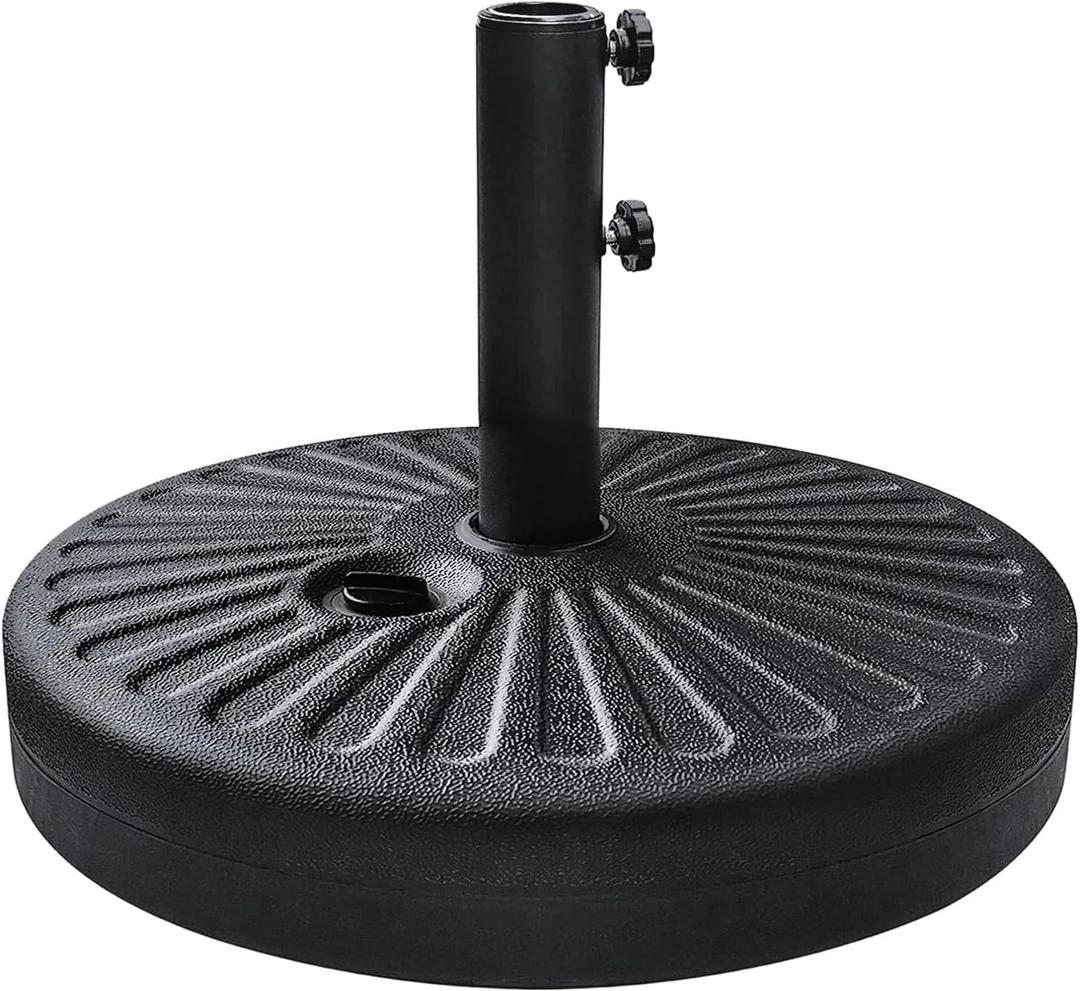 EliteShade USA 20" 82LBS Capacity Heavy Duty Patio Umbrella Stand, Water or Sand Filled Base, Rust-Free Outdoor Holder with 2 Adjustable Knobs for Backyard, Deck, Lawn, Poolside Fits 1.5"-1.9" Poles