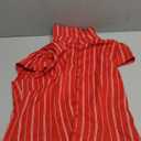 MakeMeChic Women's Summer Casual Striped Blouse Fitted Cap Short Sleeve Shirt Top, S/M, 