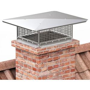 YITAHOME Chimney Cap, 17" x 21" Chimney Cover for Outside, 304 Stainless Steel Fireplace Chimney Caps with Adjustable Metal Strips, Screws & Gloves