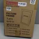 Fun Memories 8x10 Picture Frame - 3pcs Black Enamel Glass Photo Frame with Gold Metal Edge & Easel for Display Picture Frame on Countertops, Tabletops, Bookshelves, Desks, Walls (Black/Gold)