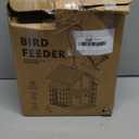 Bird Feeders for Outdoors, Metal Bird Feeder with Double Suet Cage Weatherproof Metal Roof, 2 in 1 Mixed Seeds Suet Feeder, 4Lbs Large Capacity, Great for FinchCardinalChickadeeBrown