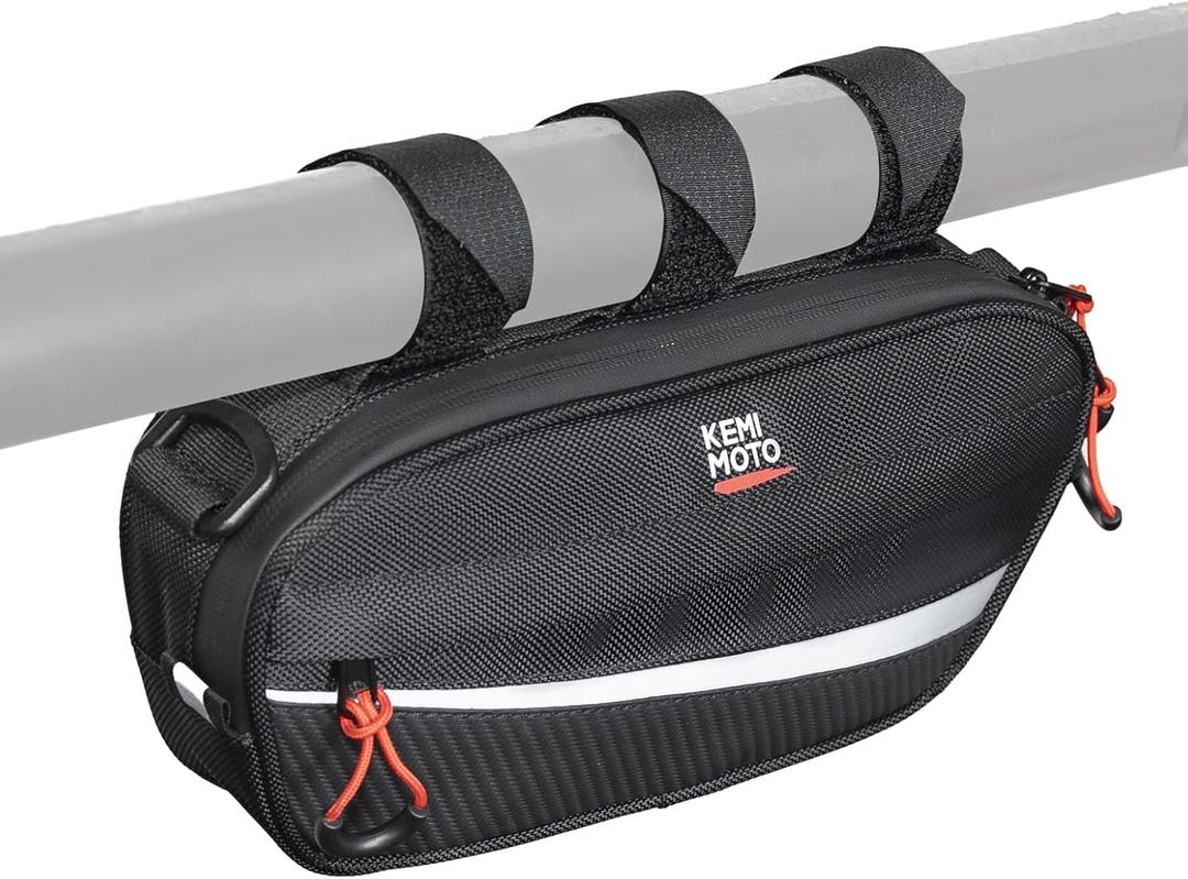 KEMIMOTO UTV Roll Cage Storage Bag Universal 1680D Grab Handle Storage Bag Dimensions 11" x 5" Side by Side Accessories Compatible with UTV, ATV, Golf Cart, Bike, Off-road Vehicle (Black)
