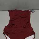 Eomenie Women's Swimsuit Tankini Tummy Control Bathing Suits Two Piece Full Coverage Slim Swim Suits with High Waisted Bottom (Large, Wine Red-ribbed)