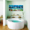 AHUASJART Canvas Wall Art for Living Room Large Size Wall decor for Bedroom Modern Bathroom Wall Decoration blue Ocean Painting Sea Turtle Pictures Ready to Hang Office Artwork 20" x 28" 3 Piece