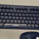 Wireless Keyboard and Mouse Combo with Switch Button- 2.4GHz Cordless Typewriter Keyboard | Auto-Sleep | USB Receiver for Windows PC/Laptop - Dark Blue