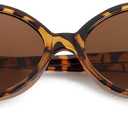 JOVAKIT Retro Oval Sunglasses for Women Vintage Fashion 90s Small Oval Frame Sun Glasses Oval Eyeglasses (Tortoise/Brown) (Brown)