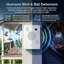 4Pack Upgraded Bat Deterrent Devices & Ultrasonic Bird Repellent Outdoor Rechargeable Woodpecker Deterrent for House Pigeon Repellent to Keep Birds Bats Out of Attic Porch Balconies Indoor